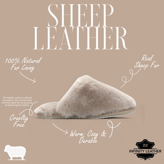 Dames schapenvacht pantoffels taupe warme winterbont muiltje - Aurora - Image 2