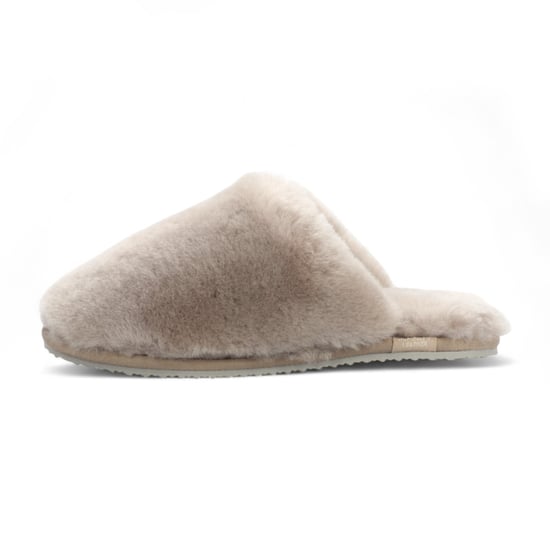 Dames schapenvacht pantoffels taupe warme winterbont muiltje - Aurora - Image 4