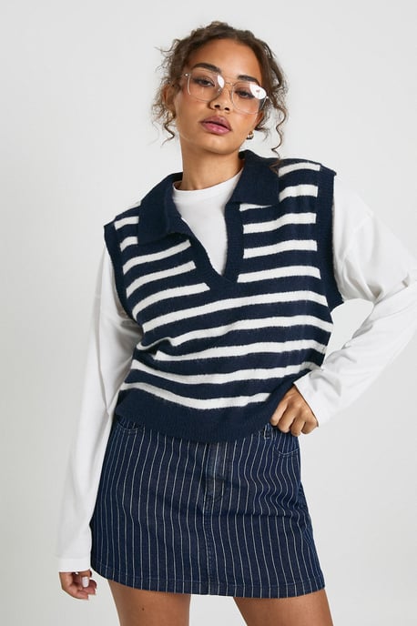 Stripe Denim Skirt - Image 1