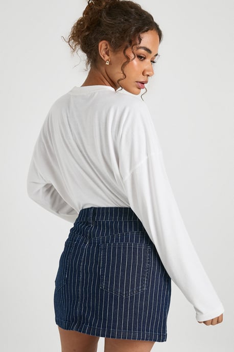 Stripe Denim Skirt - Image 2
