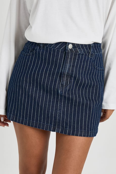 Stripe Denim Skirt - Image 4