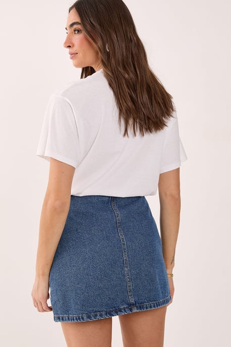 Pocket Front Denim Mini Skirt - Image 3
