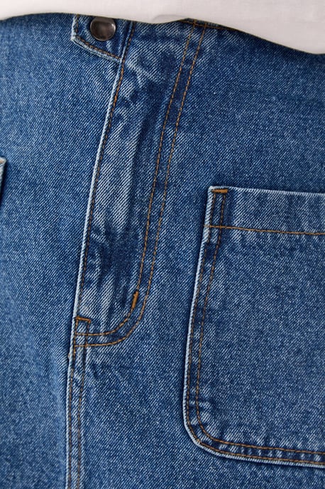 Pocket Front Denim Mini Skirt - Image 4