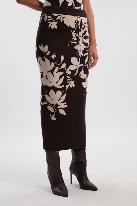 Jacquard Floral Knitted Skirt - Image 2