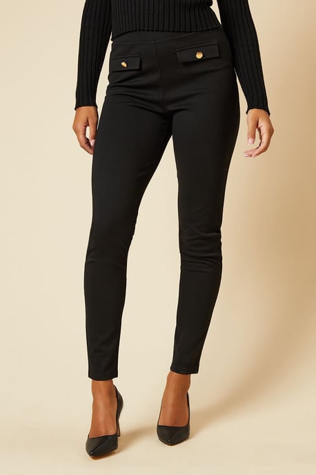 Pocket Detail Ponte Trouser - Image 1