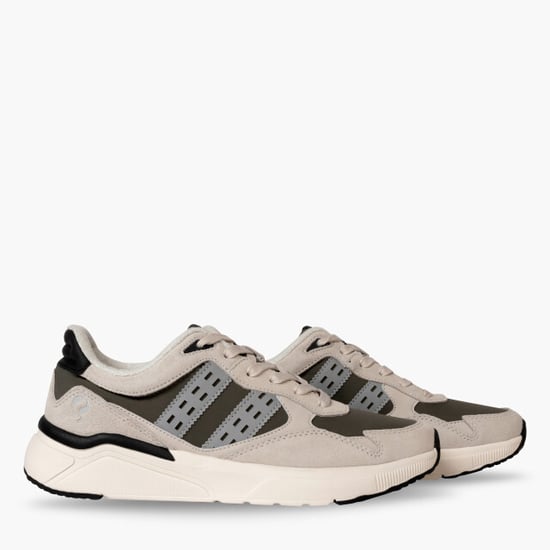 Q1905 Sneaker kampen beige/legergroen/zwart - Image 3