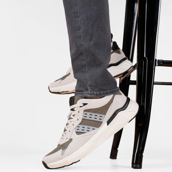 Q1905 Sneaker kampen beige/legergroen/zwart - Image 5