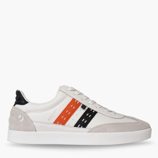 Q1905 Sneaker platinum wit/donkerblauw/oranje - Image 2