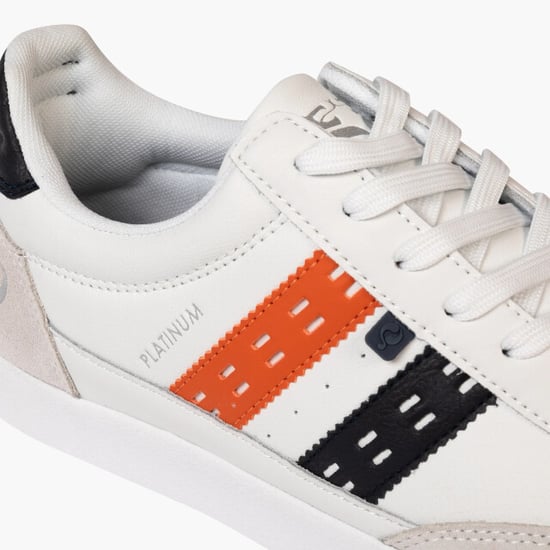 Q1905 Sneaker platinum wit/donkerblauw/oranje - Image 3