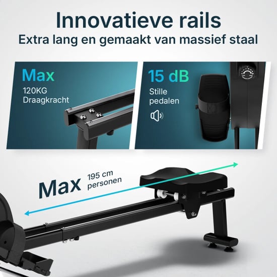 Mirlux Roeitrainer magnetische roeitrainer fitness 16 weerstandsniveaus - Image 3