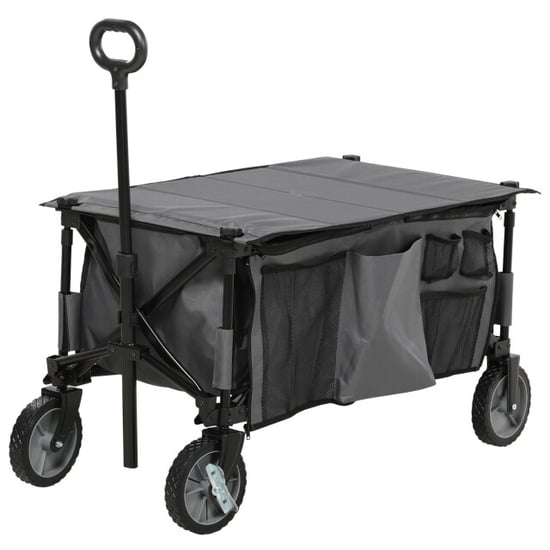 4goodz Outsunny strandwagen opvouwbaar met tafel afdekking 5 zakken - - Image 1