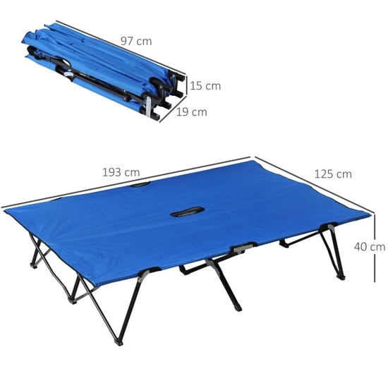 4goodz Outsunny opvouwbaar campingbed extra breed, veldbed 125x193cm - Image 4