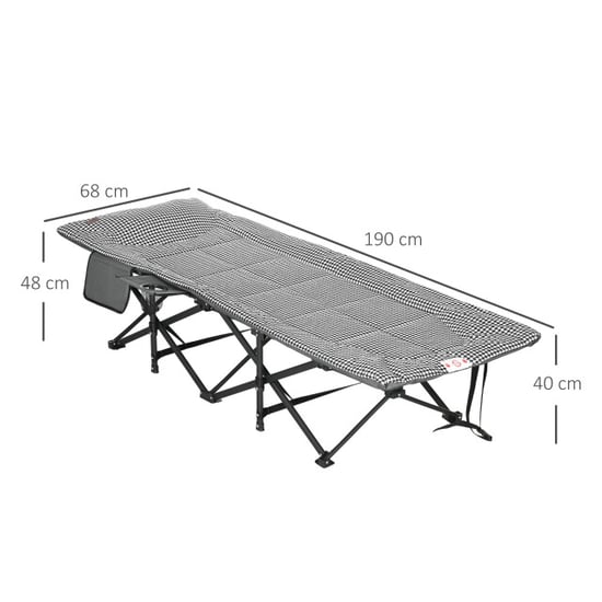 4goodz Outsunny veldbed campingbed met tas & bekerhouder tot 120kg - Image 5