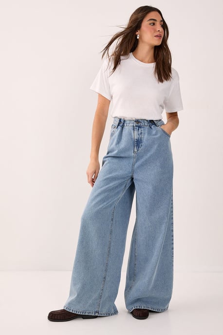 Double Fastening Slouch Denim Jeans - Image 1