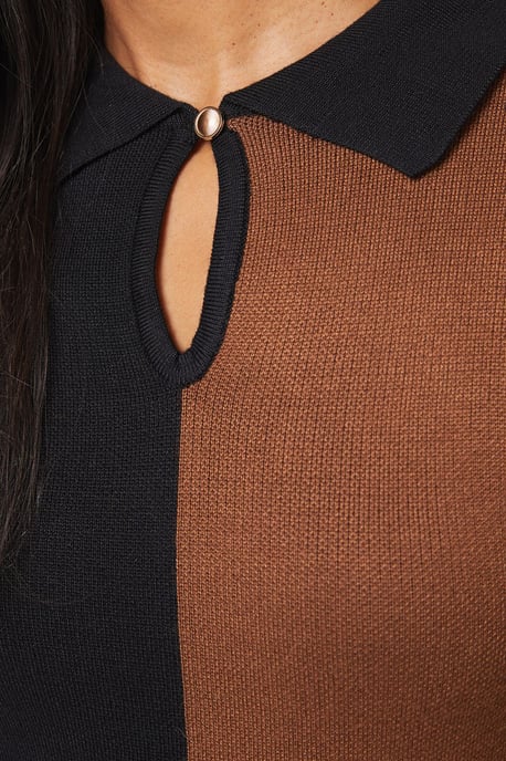 Collared Geo Knitted Dress - Image 5