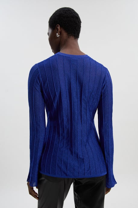 Sparkle Metallic Knitted Fitted Cardigan - Image 4