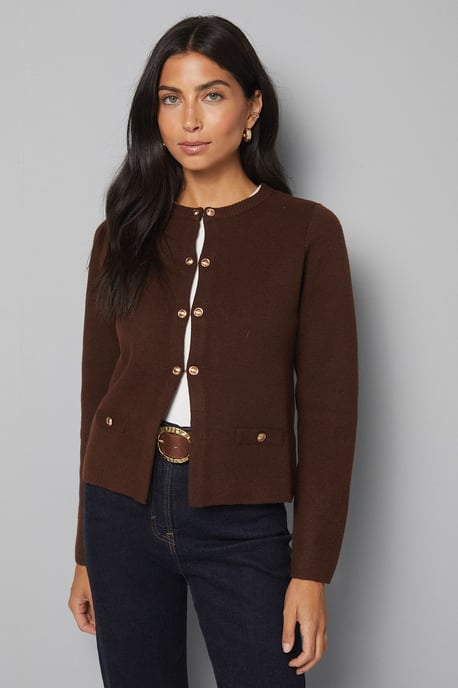 Fitted Double Button Knitted Jacket - Image 1