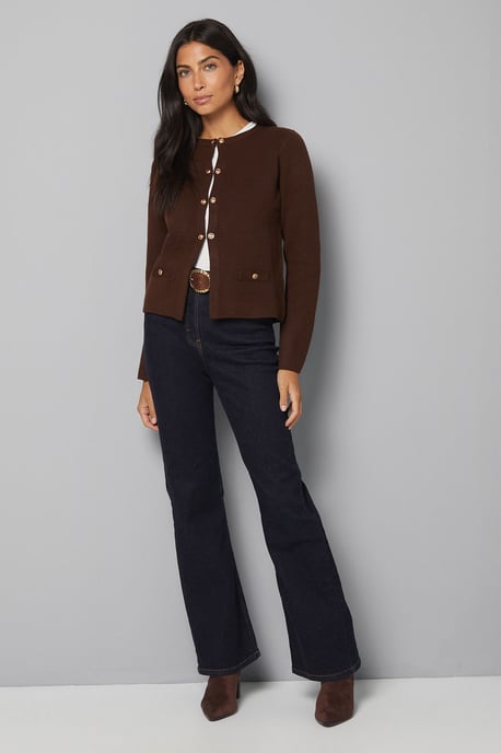 Fitted Double Button Knitted Jacket - Image 2