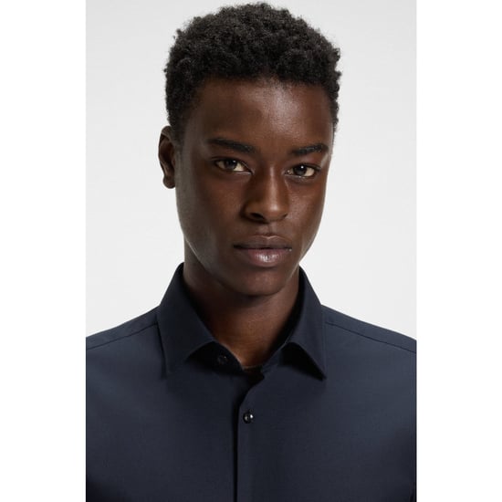 Men's Hugo Kenno Slim-Fit Shirt in Navy - Image 4
