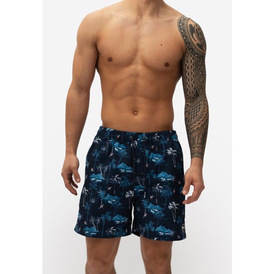 Happy Shorts Heren zwemshort tropisch eiland print donker - Image 2