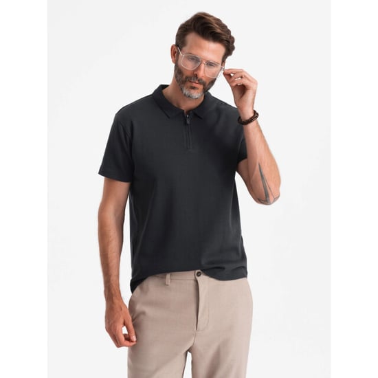 Ombre Poloshirt heren korte mouw met rits - 0132z - Image 5