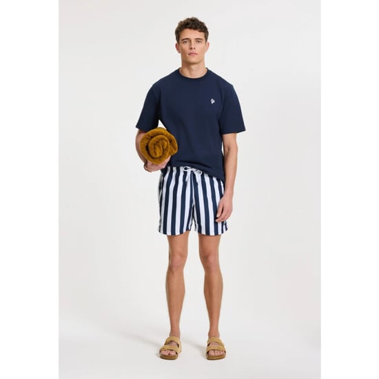 Shiwi Heren zwemshort broad stripe donkerblauw/wit - Image 5