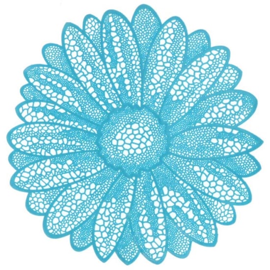 Unique Living placemat flower 38cm Ø light blue - Image 1