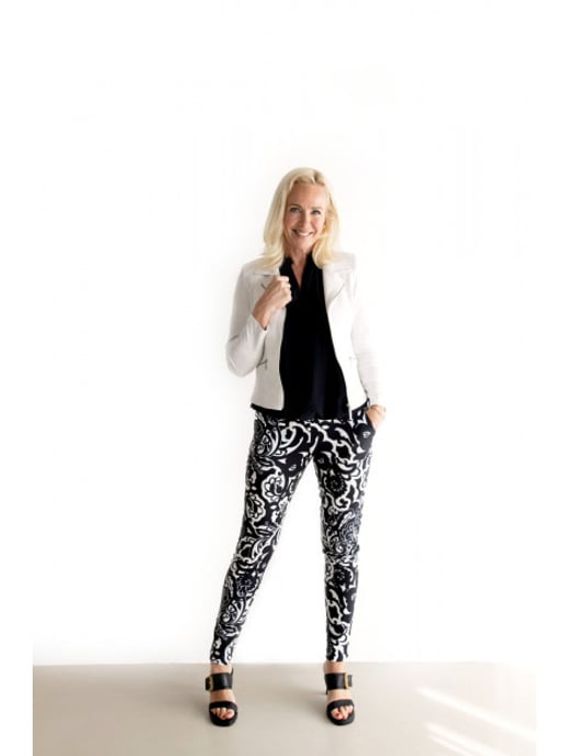 Helena Hart Broek print 7413fio fiore zwart/wit - Image 4