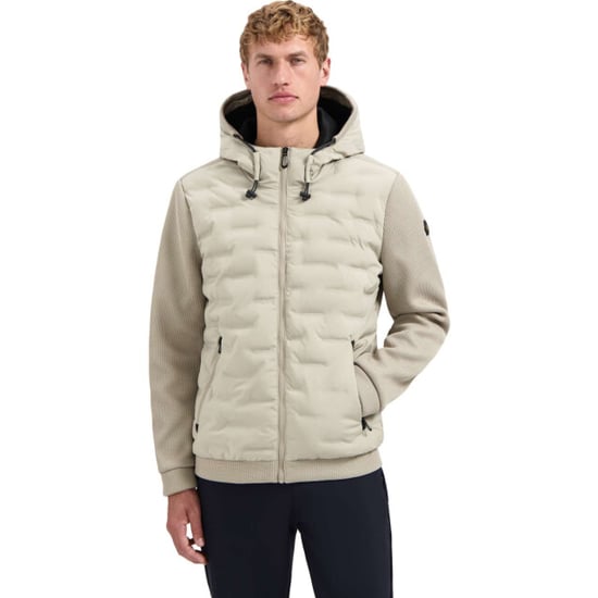 No Excess Jacket short fit sealed hooded knit stone - Image 3