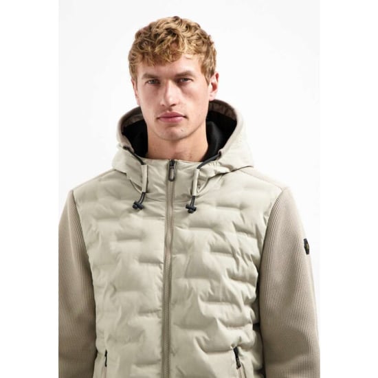No Excess Jacket short fit sealed hooded knit stone - Image 4
