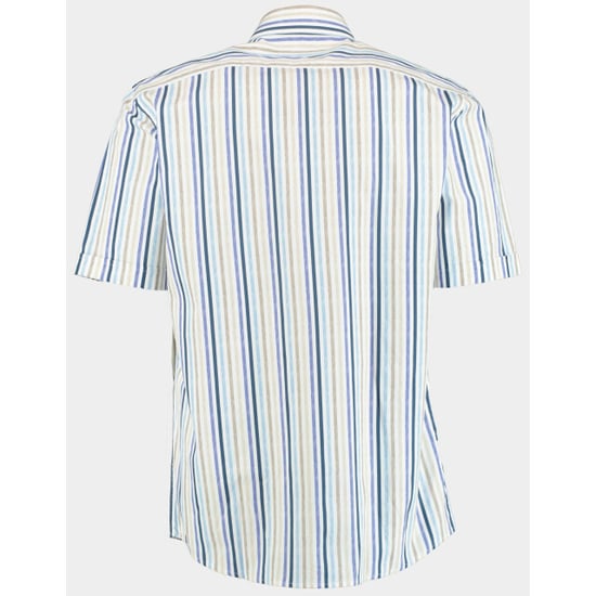 Bos Bright Blue R.b. boston casual hemd korte mouw regular fit color streep 516670/827 - Image 2