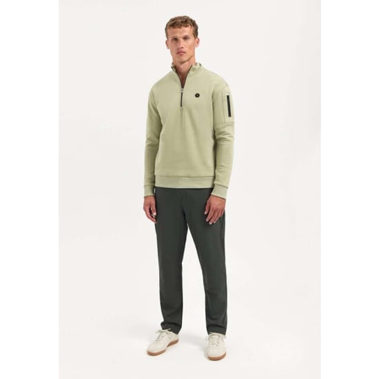 No Excess Sweater half zip brushed light moss - Image 4
