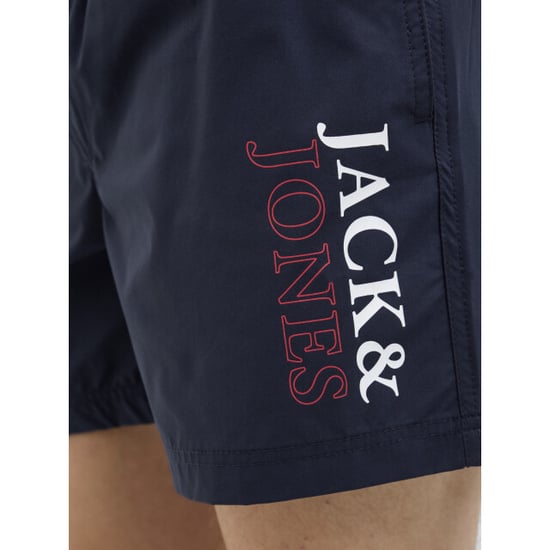 Jack & Jones Heren zwemshort jpstmaui double logo effen donkerblauw - Image 4