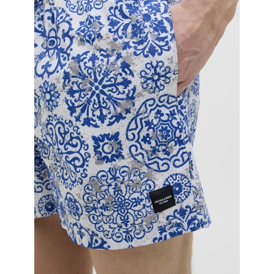 Jack & Jones Heren zwemshort jpstmaui mature azulejo print wit/blauw - Image 2