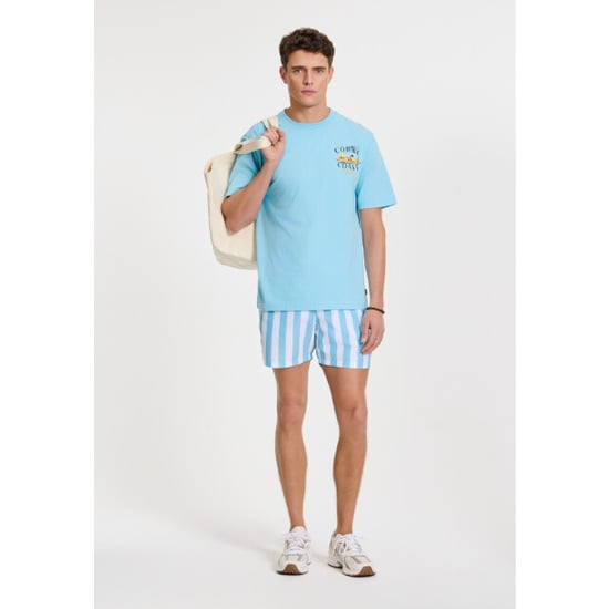 Shiwi Heren zwemshort broad stripe lichtblauw/wit - Image 4