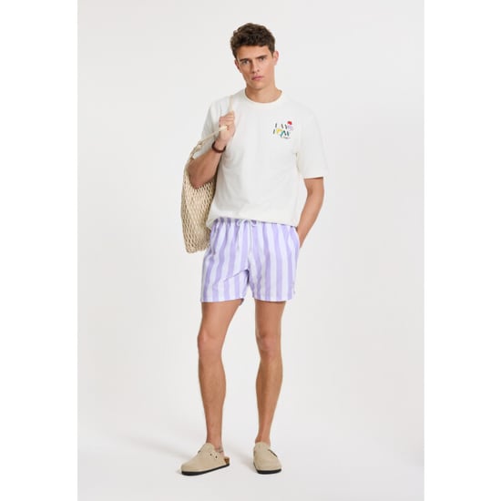 Shiwi Heren zwemshort broad stripe paars/wit - Image 4