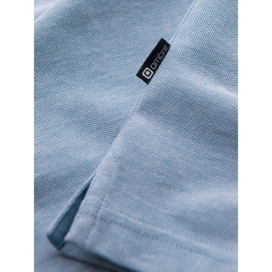 Ombre Poloshirt heren korte mouw blue melange 0109-blm - Image 5