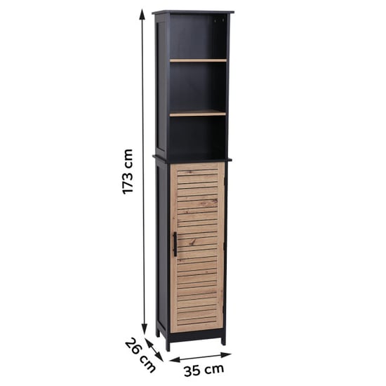 4goodz Badkamerkast hoog bergen met 1 deur en 6 planken 173 cm - - Image 2