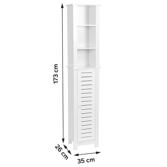 4goodz Badkamerkast hoog santorini met 1 deur en 6 planken 173 cm - - Image 2