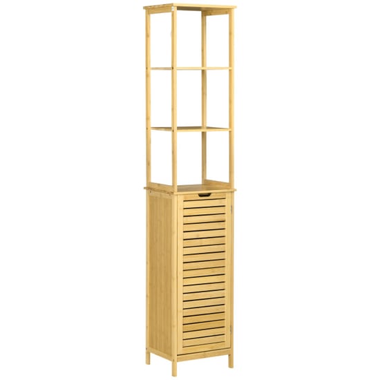 4goodz Kleankin bamboe badkamerkast 173 cm hoog met 3 open vakken - Image 1