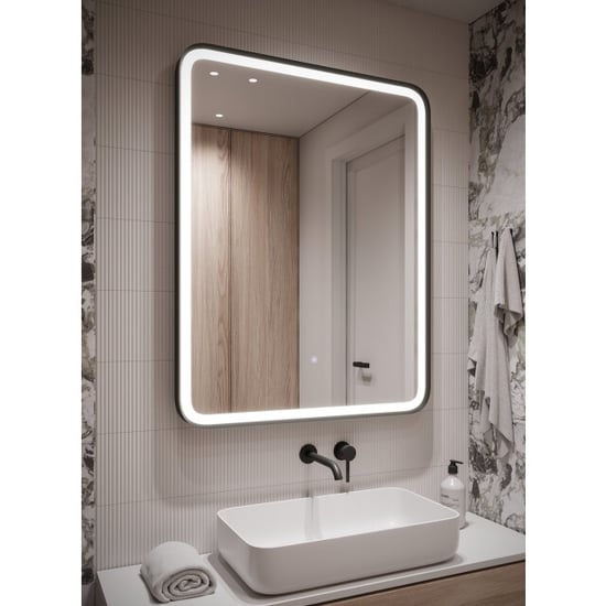 Badplaats Badkamerspiegel ankara led 70 x 90 cm led verlichting badkamer - Image 2