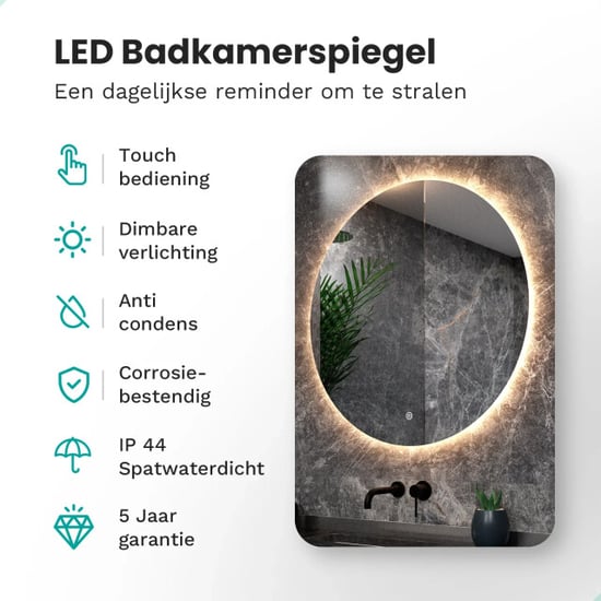 Mirlux Badkamerspiegel 100cm frameloos pre-order - Image 2