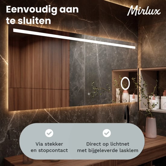 Mirlux Badkamerspiegel 180x80cm frameloos - Image 4