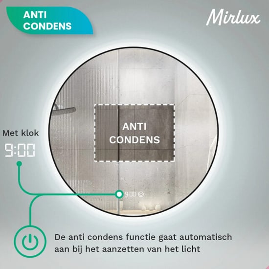 Mirlux Badkamerspiegel 120cm zwart frame - Image 3