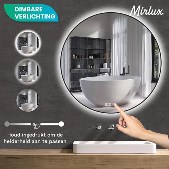Mirlux Badkamerspiegel 120cm zwart frame - Image 4