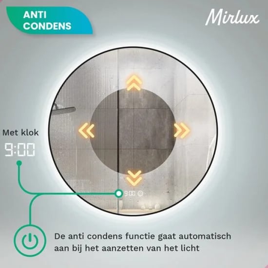 Mirlux Badkamerspiegel 100cm zwart frame - Image 6