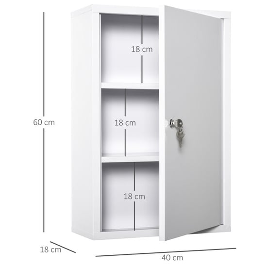 4goodz Medicijnkastje ehbo-kastje met slot rvs 18x40x60 cm - - Image 4