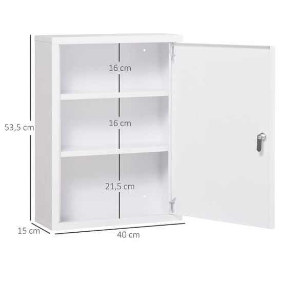 4goodz Medicijnkastje ehbo-kastje met slot rvs 15x40x53 cm - - Image 6