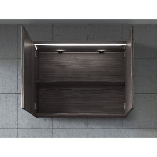 Badplaats Badkamerkast paso 80 x 20 x 60 cm grijs spiegelkast badkamer - Image 2