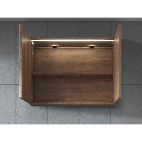 Badplaats Badkamerkast paso 80 x 20 x 60 cm bruin spiegelkast badkamer - Image 3